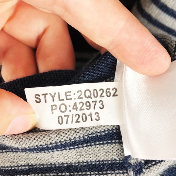 Vineyard Vines Wool Striped Sweater Dress | Blue White | Large - Picture 9 of 9